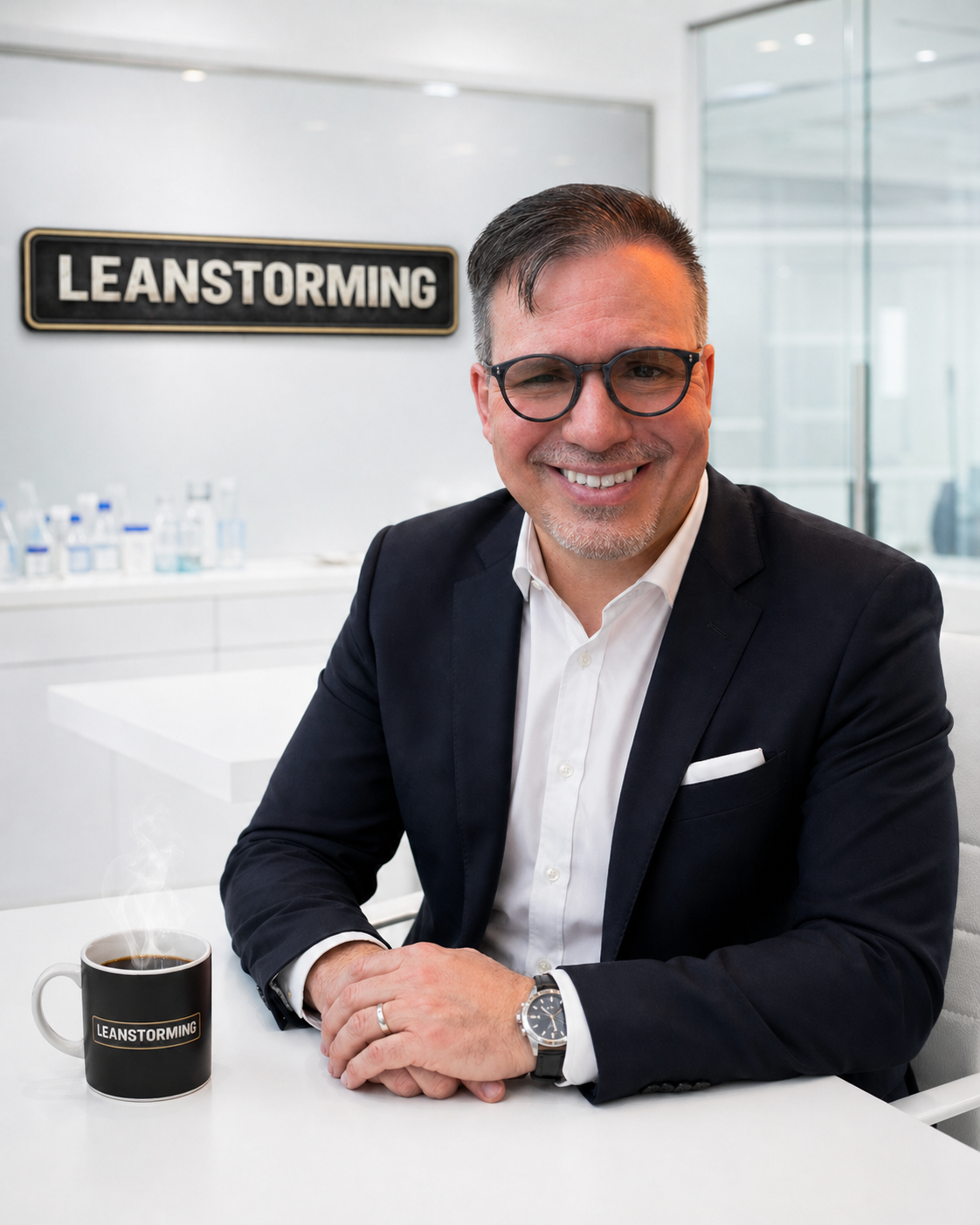 Dave Cortes, PE smiling in a LeanStorming office setting